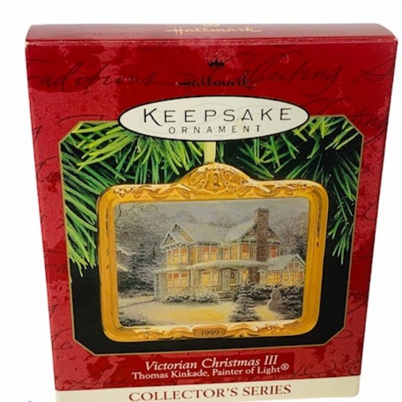 Thomas Kinkade Ornament Victorian Christmas 1999